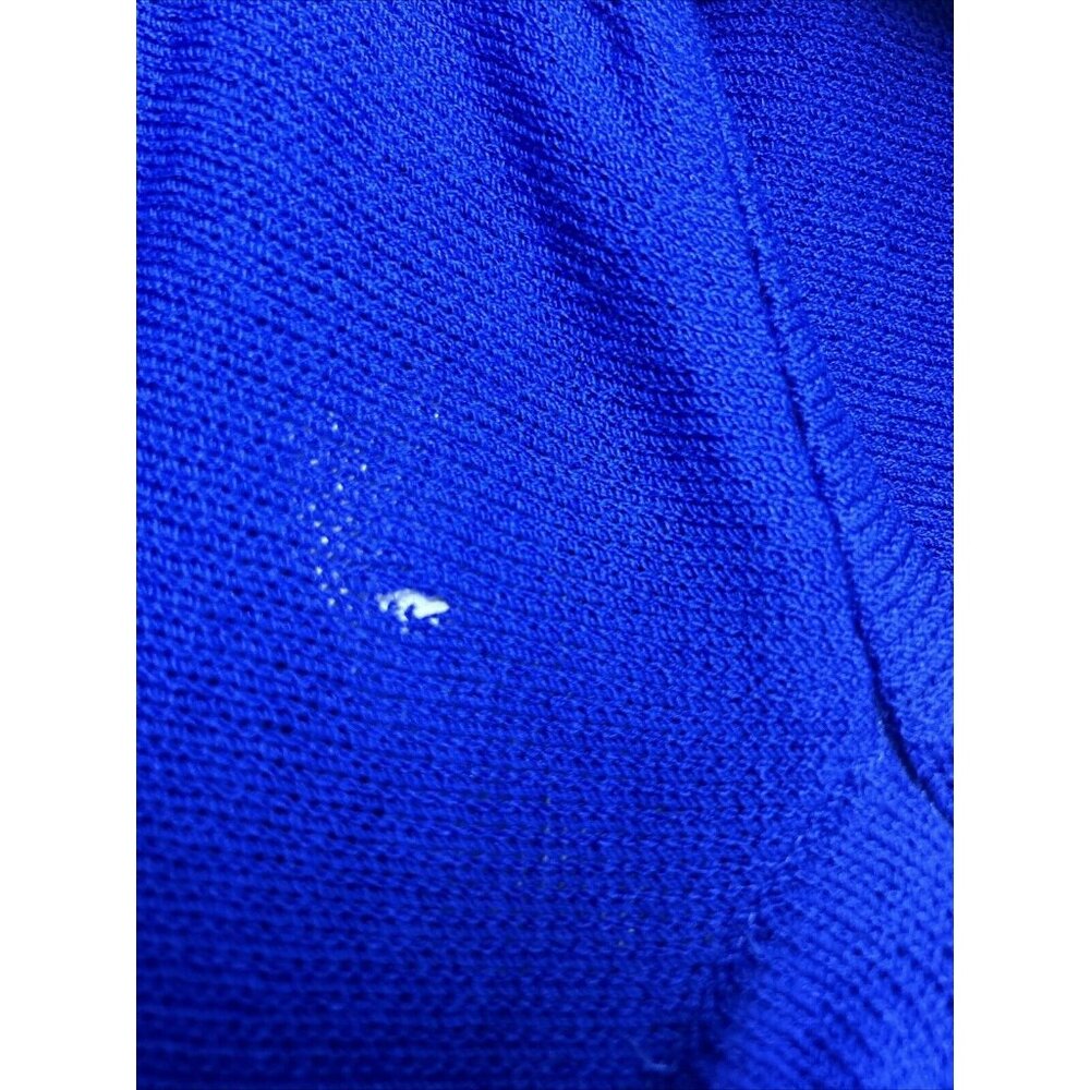 St John Sport Sz S Royal Blue Black Trim Collared Santana Knit AS IS Sweater - Picture 11 of 16